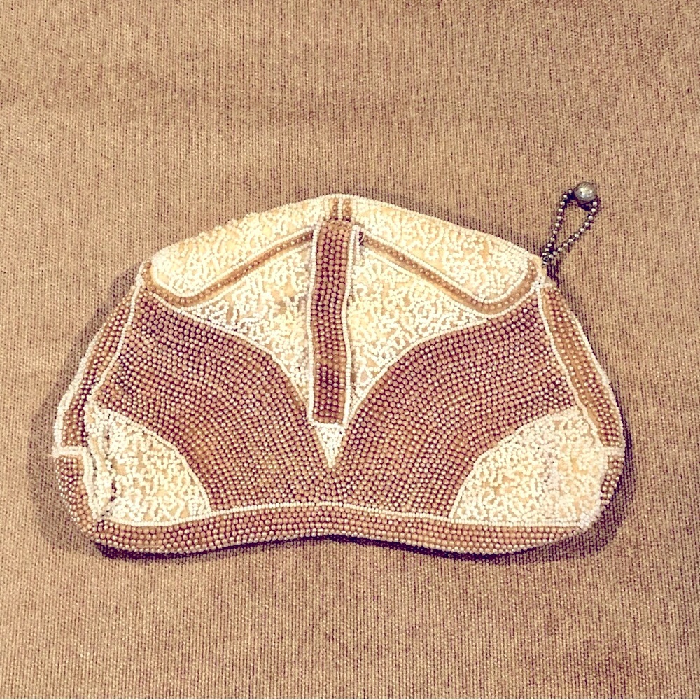 Vintage Hand Beaded Belt Bag Purse
